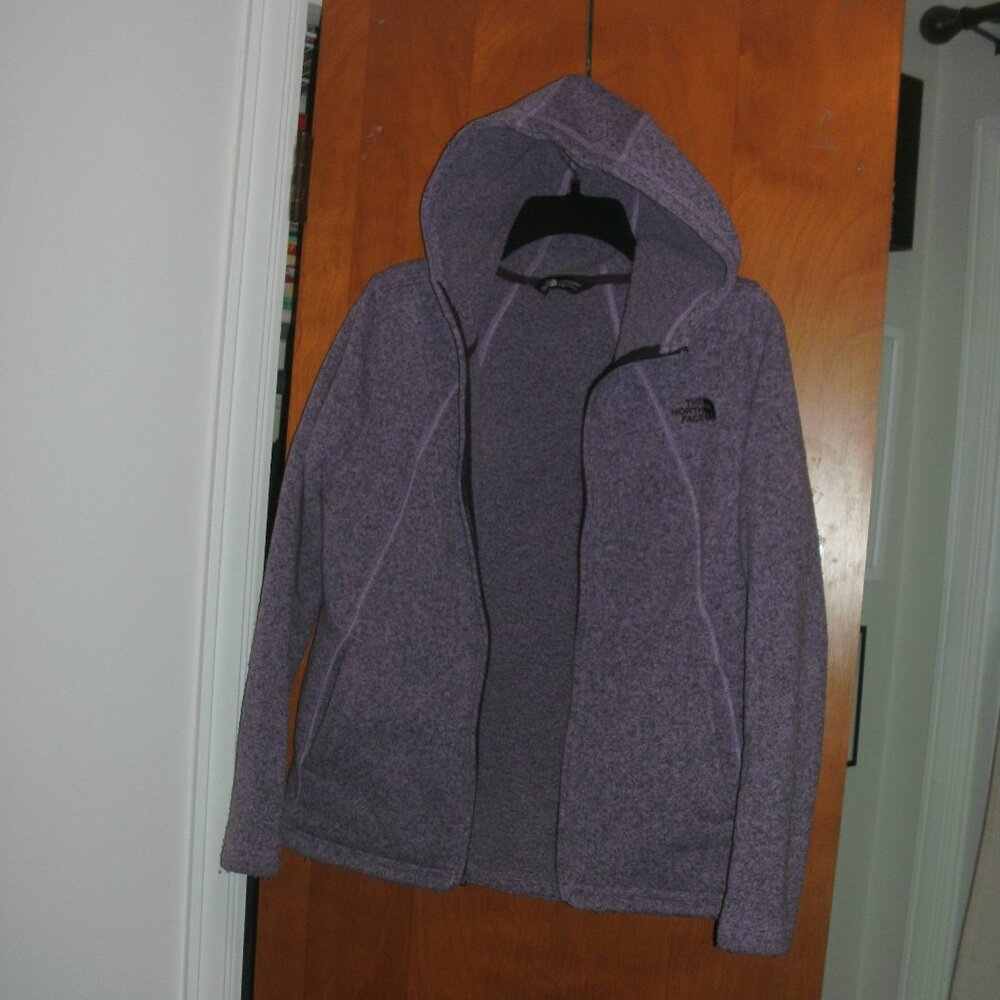 THE NORTH FACE Crescent Full Zip Hoodie Purple Heather Fleece Jacket Coat size M